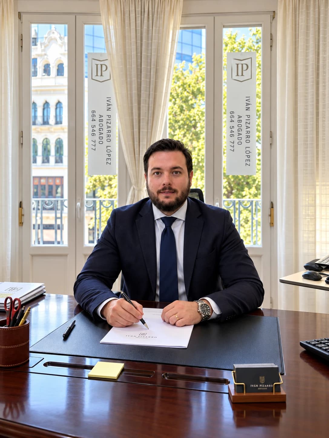 Iván Pizarro López, abogado, en su despacho